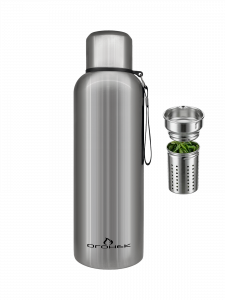 Термос туристический 2 литра для чая металлический с кружкой и ситечком Огонек OG-TRD06